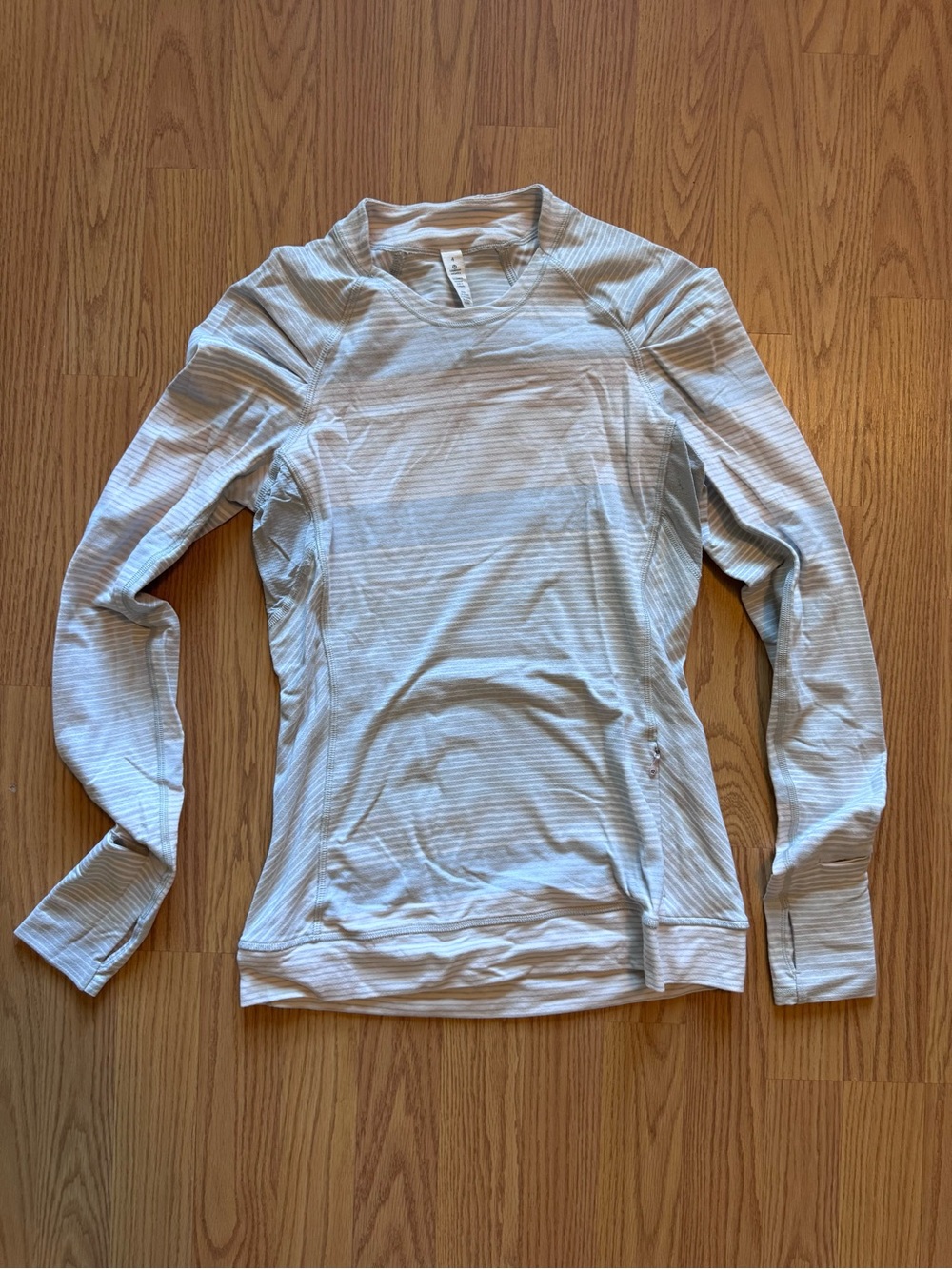 Lululemon Light Gray Striped Long-Sleeve Women's Top